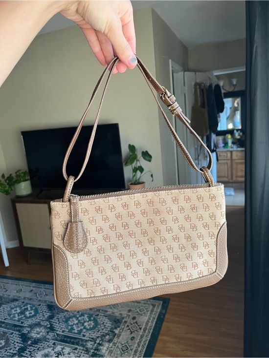 Dooney & Bourke Handbags - Dooney & Bourke Beige Logo Canvas Shoulder Bag